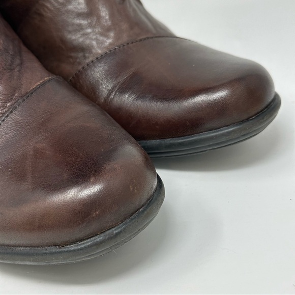 Clarks Bendables Brown Leather Zip Calf Under the Knee High Boots Size 9 - Picture 7 of 12